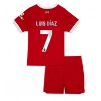 Camiseta Liverpool Luis Diaz #7 Primera Equipación para niños 2023-24 manga corta (+ pantalones cortos)